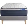 Image de Ensemble Matelas Sommier 90x200 cm - Sommier Gris (en kit) - Actiflex Max