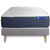 Image de Ensemble Matelas Sommier 90x200 cm - Sommier Gris (en kit) - Actilatex Sleep