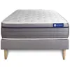 Image de Ensemble Matelas Sommier 90x190 cm - Sommier Gris (en kit) - ActiMemo Zen