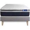 Image de Ensemble Matelas Sommier 90x190 cm - Sommier Gris (en kit) - Actimemo Confort