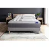 Image de Pack lit complet 140x190 cm - Matelas + Sommier Gris (en kit) + 2 oreillers + Couette - ActiMemo Plu