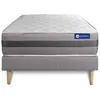 Image de Ensemble Matelas Sommier 90x200 cm - Sommier Gris (en kit) - Actimemo Relax