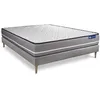 Image de Ensemble matelas Ressorts ensachés ACTIFLEX PUR 120x200cm 3zones de confort + sommier KIT gris