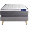Image de Ensemble Matelas Sommier 80x190 cm - Sommier Gris (en kit) - Actilatex Plus