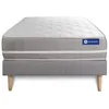 Image de Ensemble Matelas Sommier 80x190 cm - Sommier Gris (en kit) - Actilatex Touch