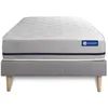 Image de Ensemble Matelas Sommier 80x190 cm - Sommier Gris (en kit) - Actilatex Soft