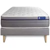 Image de Ensemble Matelas Sommier 80x200 cm - Sommier Gris (en kit) - ActiMemo Zen