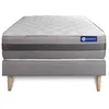 Image de Ensemble Matelas Sommier 80x200 cm - Sommier Gris (en kit) - Actimemo Relax