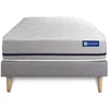 Image de Ensemble Matelas Sommier 80x200 cm - Sommier Gris (en kit) - Actimemo Soft