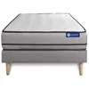 Image de Ensemble Matelas Sommier 80x200 cm - Sommier Gris (en kit) - Actimemo Night