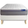 Image de Ensemble Matelas Sommier 80x190 cm - Sommier Blanc (en kit) - Actiflex Zen