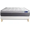 Image de Ensemble Matelas Sommier 120x190 cm - Sommier Blanc (en kit) - Actilatex Plus