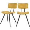 Image de Lot de 2 chaises en cuir synthétique jaune - Texas - Maison Pavane