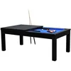 Image de Table de billard convertible noire tapis bleu - Eddie - Maison Pavane