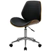 Image de Chaise de bureau pivotante en bois en PU noir - Archie - Rendez-Vous Déco