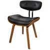 Image de Chaise en PU noir et pieds en bois plié - Pétrus - Maison Pavane