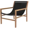 Image de Fauteuil lounge en teck et cuir de vachette noir - Apache - Maison Pavane
