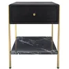 Image de Table de chevet 1 tiroir en bois noir et métal doré - Doori - Rendez-Vous Déco