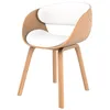 Image de Chaise en bois clair et PU blanc - Adelmar - Maison Pavane