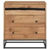 Image de Commode en bois dacacia et métal 3 tiroirs - Alabama - Rendez-Vous Déco