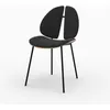 Image de Chaise en velours noir et bois de noyer - Coccinelle - Maison Pavane