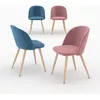 Image de Pack 4 chaises en velours bleu et rose - Cozy - Rendez-Vous Déco