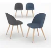 Image de Pack 4 chaises en tissu bleu foncé et gris foncé - Cozy - Rendez-Vous Déco