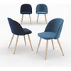 Image de Pack 4 chaises en velours bleu foncé et bleu - Cozy - Maison Pavane