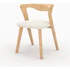 Image de Chaise en bois dhévéa clair et tissu bouclé crème - Vega - Rendez-Vous Déco