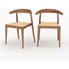Image de Lot de 2 chaises en bois de teck et cannage en rotin - Alia - Maison Pavane