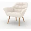 Image de Fauteuil en tissu bouclé blanc - Simba - Rendez-Vous Déco