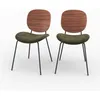 Image de Lot de 2 chaises en velours vert kaki - Simone - Rendez-Vous Déco