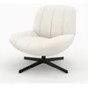 Image de Fauteuil pivotant en tissu bouclé blanc cassé - Elvis - Maison Pavane