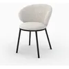 Image de Chaise en tissu beige et pieds en métal noir - Angèle - Maison Pavane