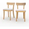 Image de Lot de 2 chaises en bois et tissu beige - Keno - Rendez-Vous Déco