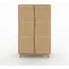 Image de Armoire en bois massif de mindi et rotin - Delya - Rendez-Vous Déco