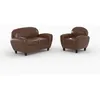 Image de Ensemble canapé et fauteuil marron foncé 3 places - Club - Maison Pavane