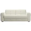 Image de SAMINA - Canapé 3 places convertible en tissu bouclette beige matelas Memory 14 cm