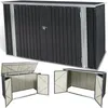 Image de Abri de jardin métal 182 m² - 210 x 105 x 130 cm- TERRE JARDIN - Rangement outils/caches poubelles/vélos - toit ouvrant - gris