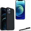 Image de Coque de protection Noir + Verre trempé 2.5D pour Apple iPhone 12 Mini avec Stylet Toproduits®