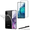 Image de Verre trempé pour Samsung Galaxy S20 FE bords noirs et coque de protection souple transparente avec Stylet Toproduits®