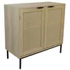 Image de Buffet - Box and Beyond - 80 x 35 x 75 5 cm - Cannage Bois - 2 Portes - Rangement Élégant et Pratique - Style Naturel et Bohème