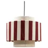 Image de Suspension Moyo - Box and beyond - Coton Rayures Blanc et Rouge - Ø38 cm - Douille E27 - Salon Chambre Bureau - Style Chic