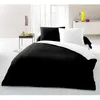 Image de Parure housse de couette 2 personnes - 220x240 cm - 100% Coton - Bicolore Noir et blanc