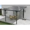 Image de Carport adossé KLEO Cazeboo abri voiture aluminium 3x3 m toit polycarbonate gris 9 m²