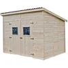 Image de HABRITA Abri de jardin en panneau et bois massif - Toit mono pente - Sans plancher -16 mm - 660 m2