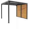 Image de Pergola bioclimatique Habrita Foresta PER2430VBBI aluminium 72m2 gris anthracite avec ventelles latérales mobiles imitation bois