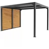 Image de Pergola bioclimatique Habrita Foresta PER3630VBBI 1080m2 gris anthracite avec ventelles latérales alu mobiles imitation bois pour
