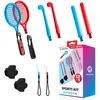 Image de Oniverse Kit 12 en 1 d'accessoires compatibles Nintendo Switch Sports avec dragonnes raquettes sabres chanbara clubs de golf