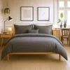 Image de Parure housse de couette 3pcs 240x220cm 100% coton 57fils gris foncé